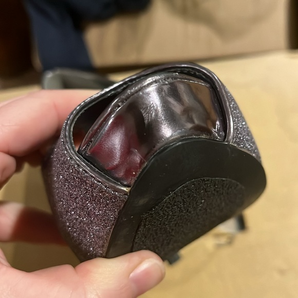 Women’s sparkly silver peep toe pump heels - Picture 8 of 10